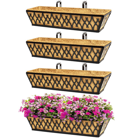 Karlliu 4-pack 24-inch window boxes for versatile outdoor planting and curb appeal.