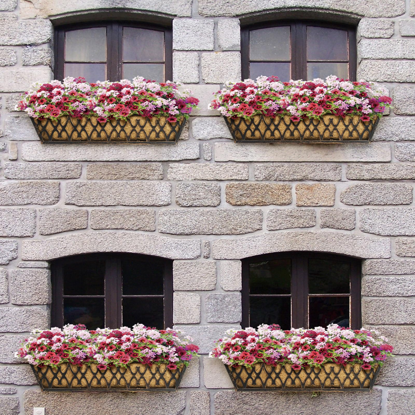 Karlliu two-pack 24-inch planters fit railings, fences, or windowsills