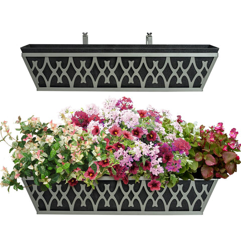 Karlliu adjustable brackets securely fasten planters to various railings.