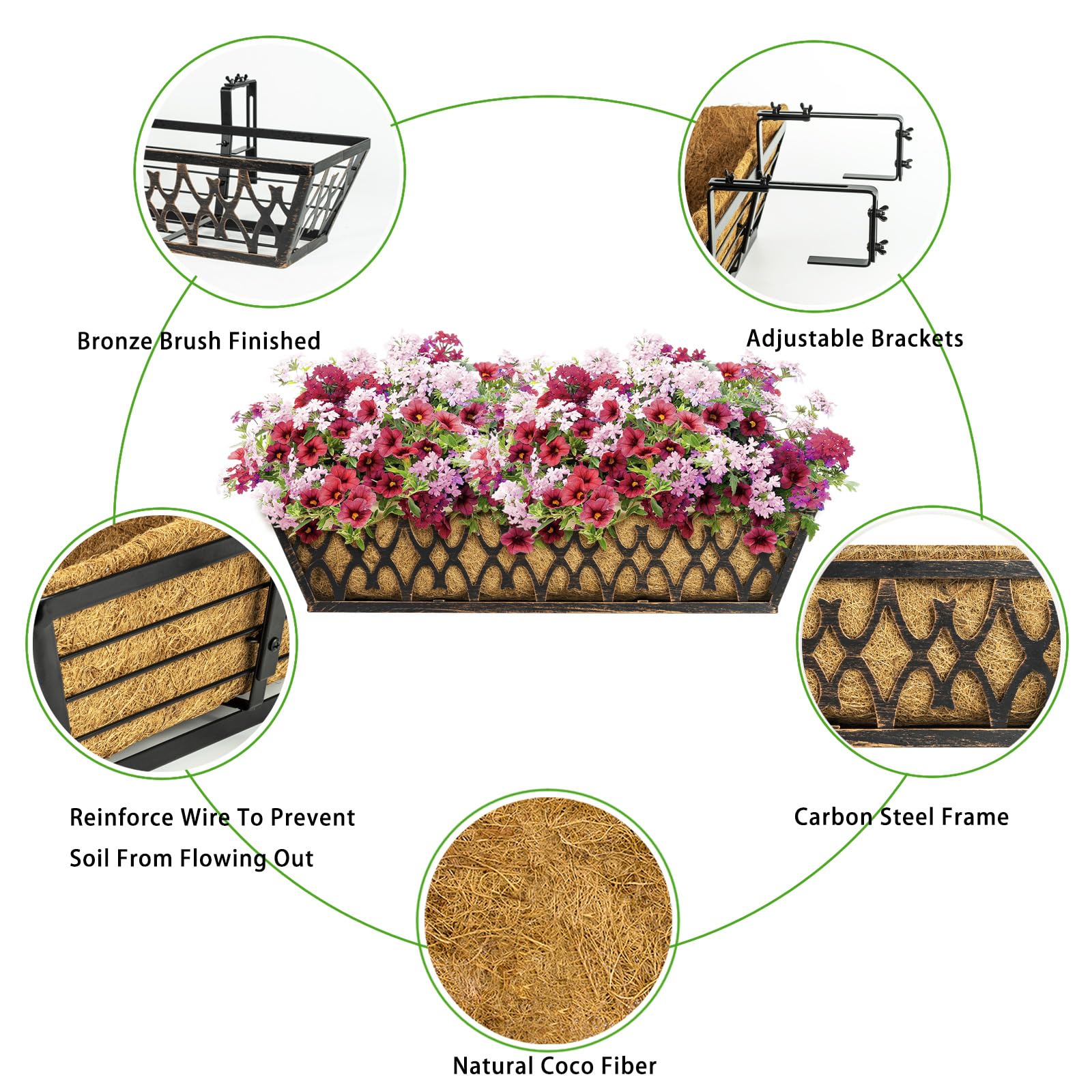 Karlliu coco liner inside the basket promotes drainage and breathable soil