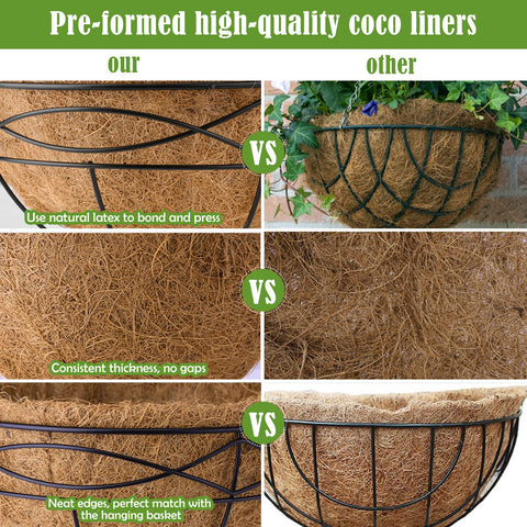Karlliu hanging basket liner fits 20-inch baskets for easy installation.