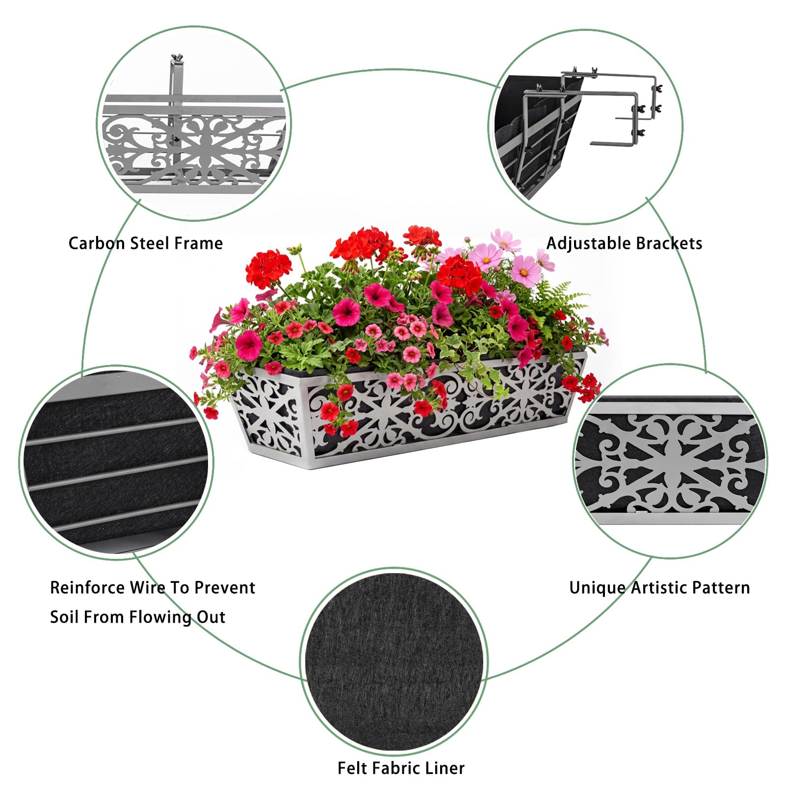 Karlliu nonwoven liner supports drainage and soil retention for healthy growth.
