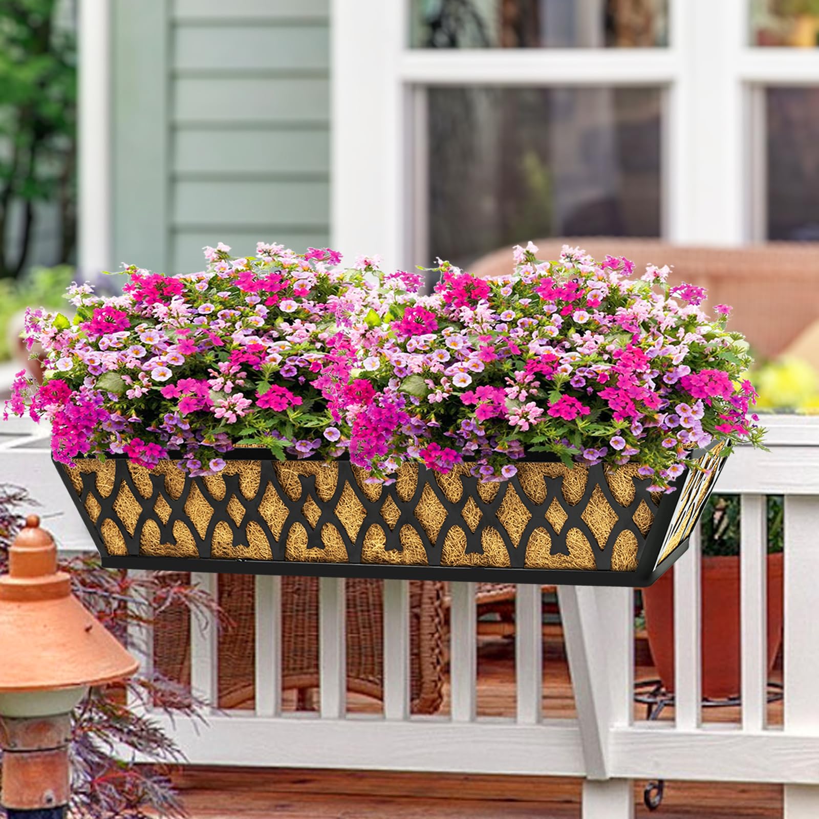 Karlliu rectangular hanging planter design enables stylish drainage and soil protection.