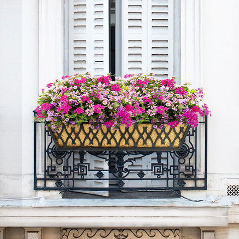 Karlliu rectangular hanging planter design blends classic style with sturdy support.