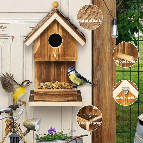 Karlliu wooden bird feeder combined design highlights convenient living and feeding.