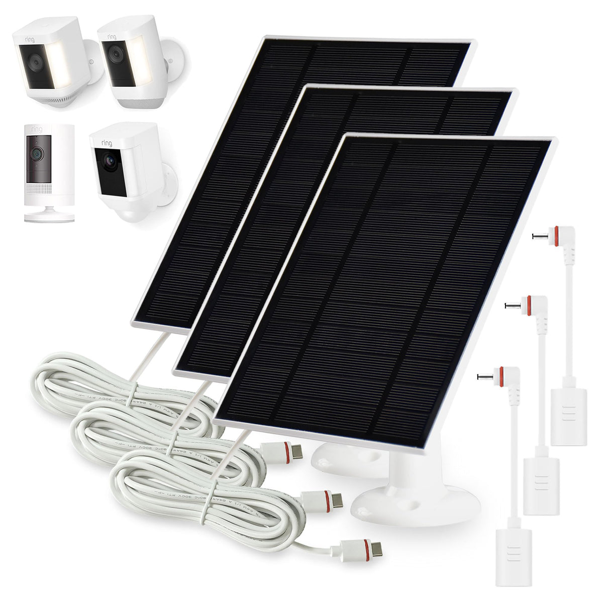 KAROTTO solar panel charger mounted on Ring Stick Up Cam for continuous power