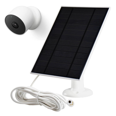 Karotto solar panel setup with Nest Cam ensuring daytime power for surveillance.