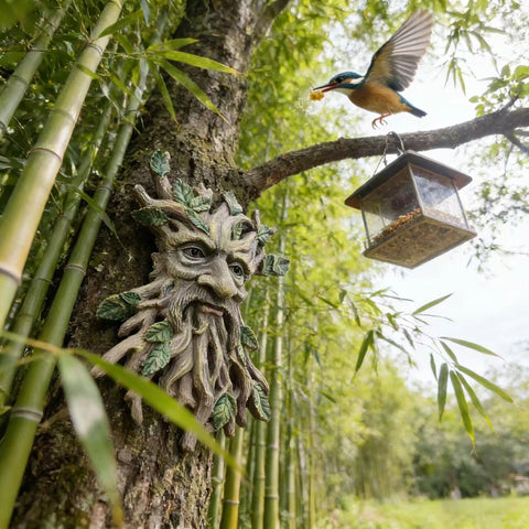 KARSTSYLVA tree face wall mount suitable for fences or garden walls.