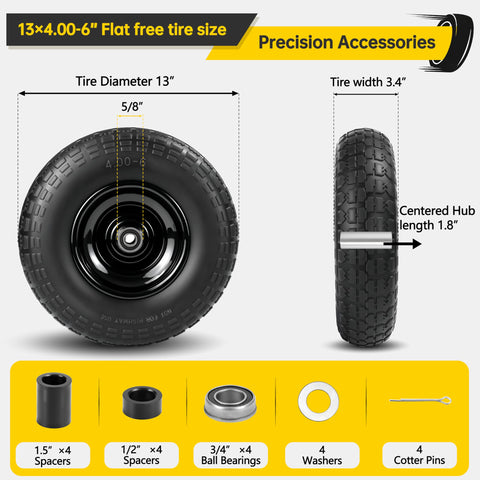 Kartio 13-inch solid tire with sawtooth tread for traction