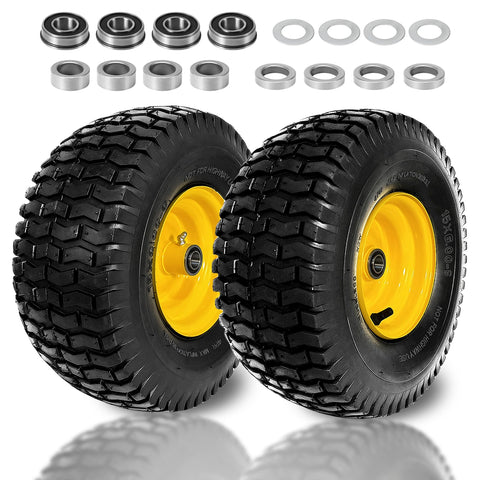 Kartio 15x6-6 front tire assembly fits compatible riding mowers.