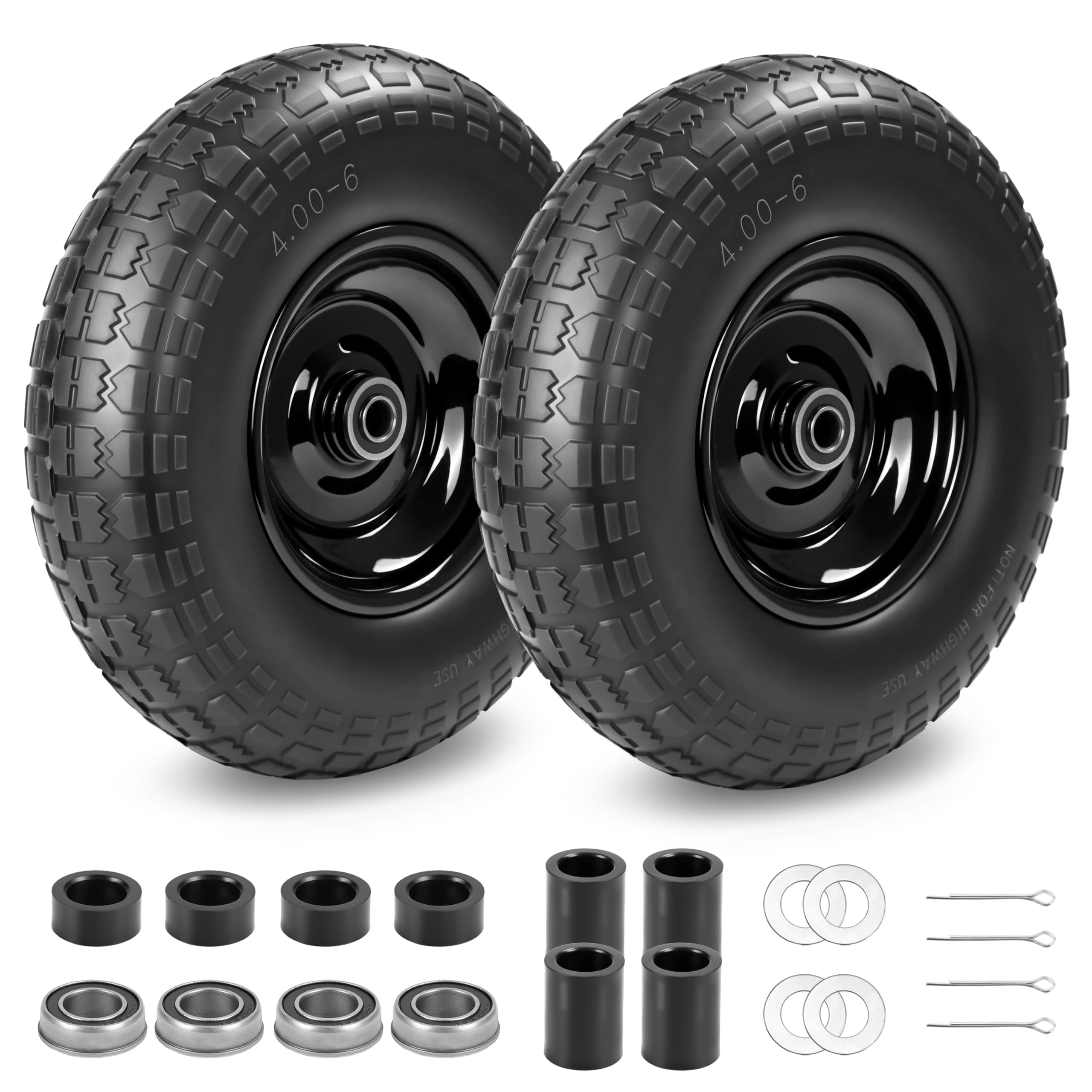 Kartio flat-free 4.00-6 tire for rugged outdoor carts