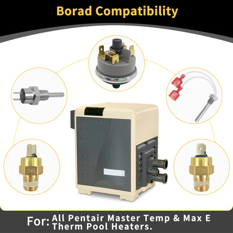 Kartio stack flue sensor for Pentair compatibility supports steady heat.