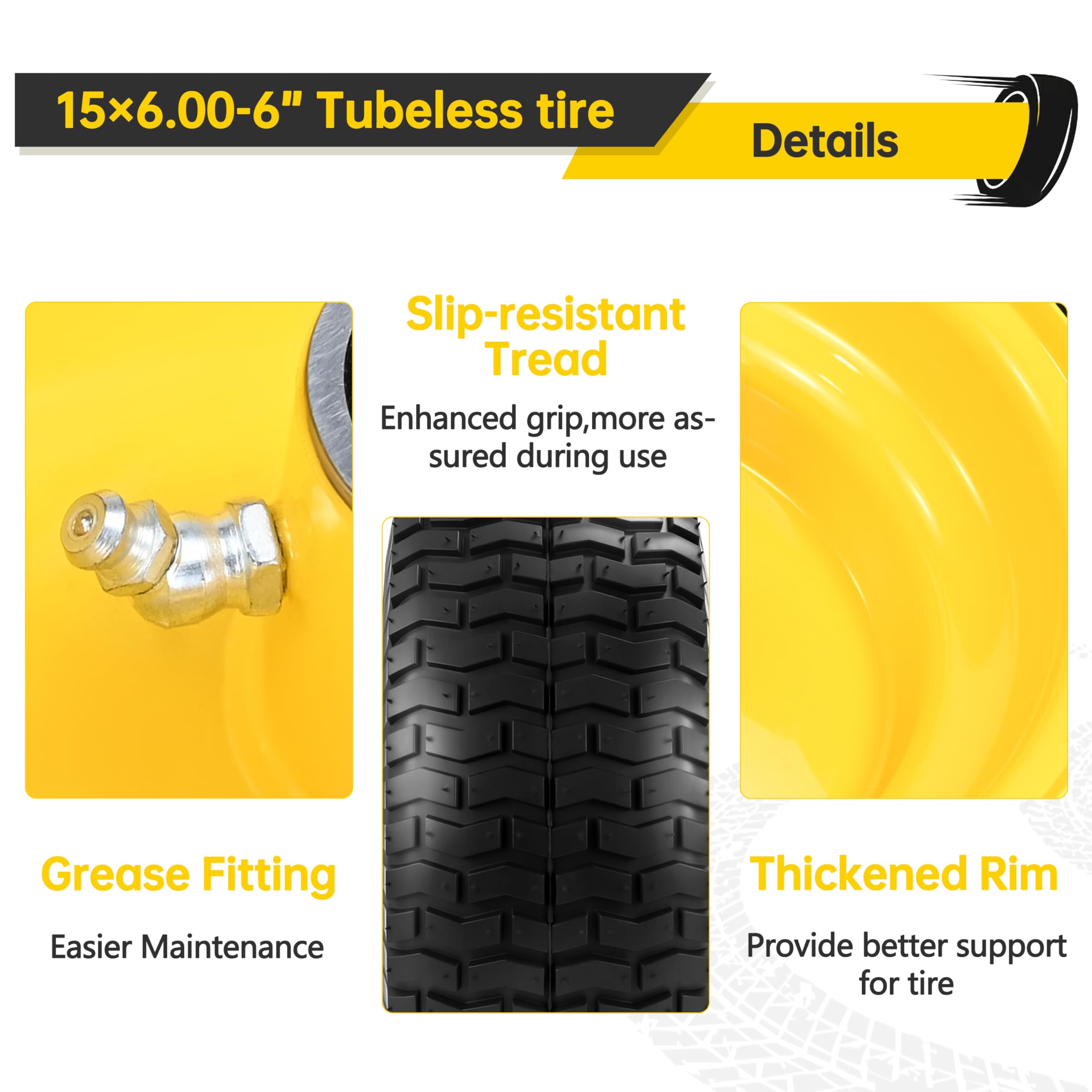Kartio reinforced steel rim provides stability under heavy loads.