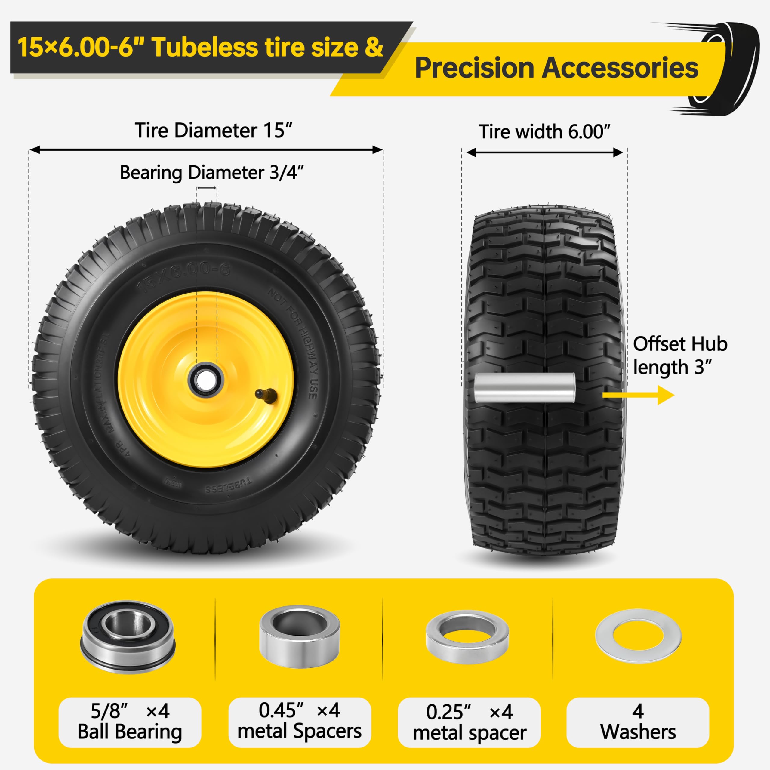 Kartio side view of front tire showing tubeless design.