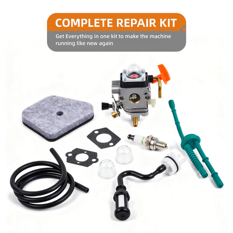 Karvayna tune-up kit contents laid out for quick maintenance.