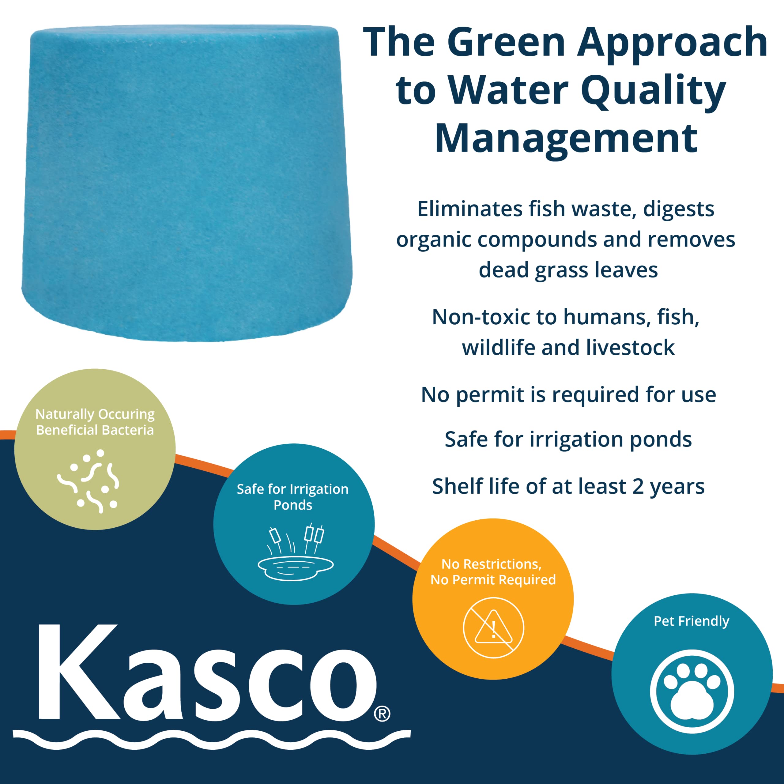 Time-release Kasco Macro-Zyme delivers beneficial bacteria over time
