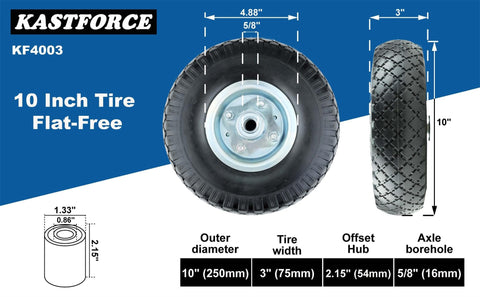 KASTFORCE KF4003 axle borehole 5/8 inch fits standard axles