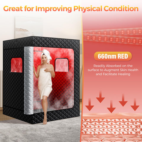 Dual steam system in KASUE sauna delivers even heat for two