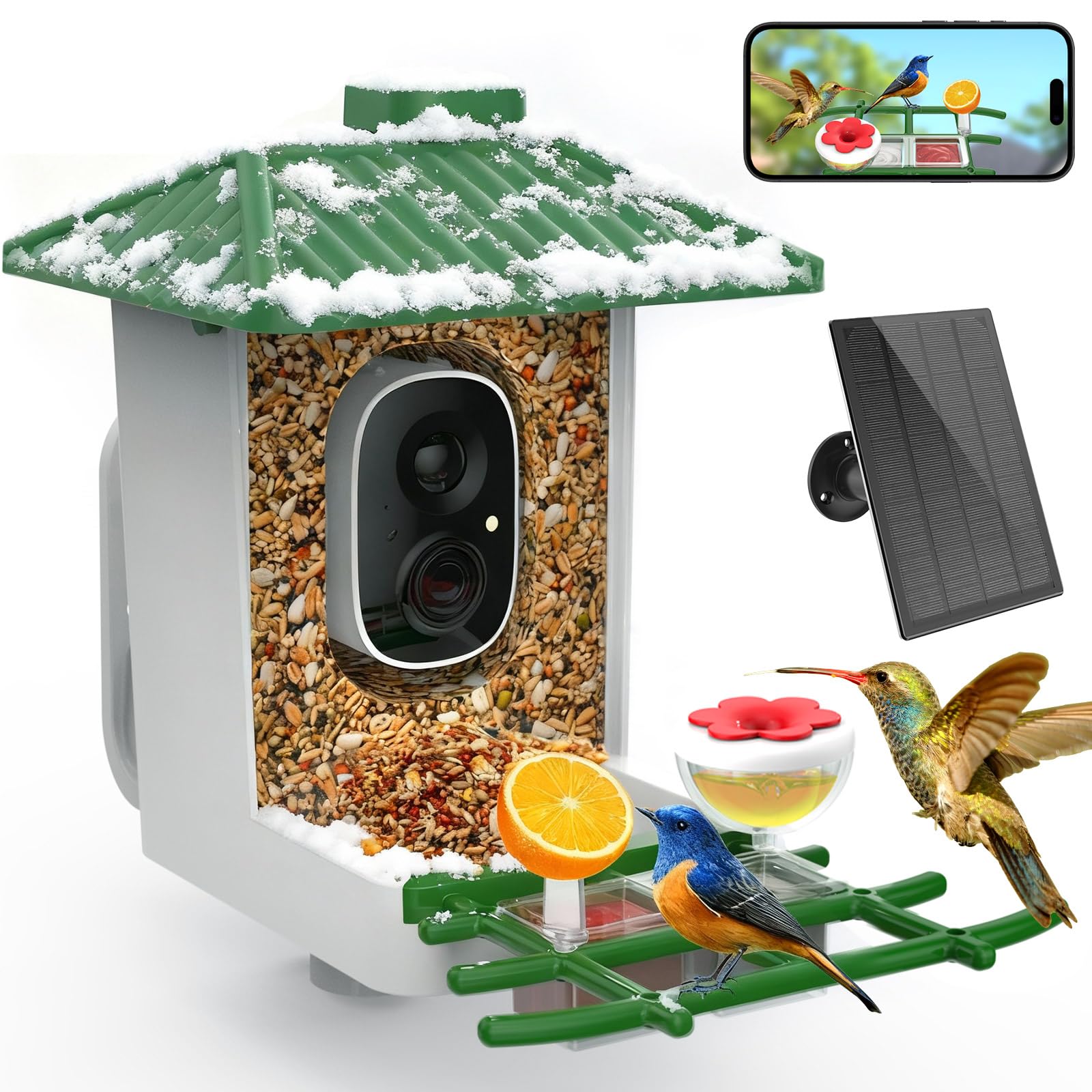Kasukani smart bird feeder camera front view for real-time backyard birdwatching
