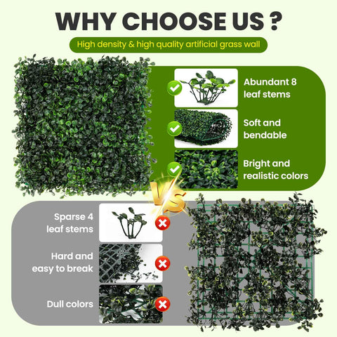 KASZOO artificial grass wall with zip ties included for quick mounting.