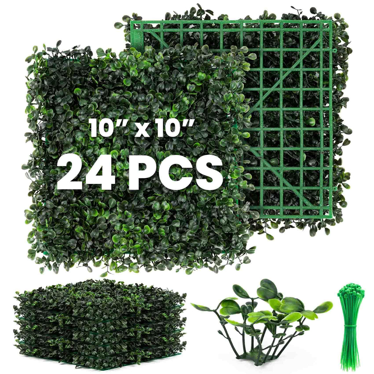 KASZOO artificial grass wall panel close-up showing lush, low-maintenance greenery.