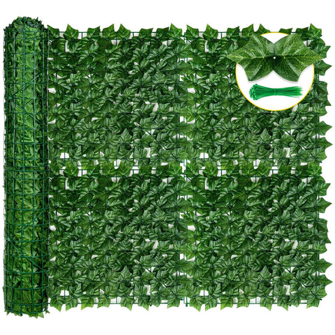 KASZOO artificial ivy fence panel 120x40 full view providing privacy and decorative greenery.