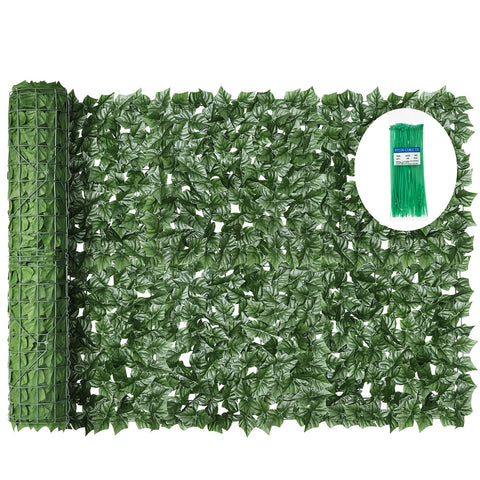 KASZOO artificial ivy privacy fence panel provides balcony privacy with lush greenery.