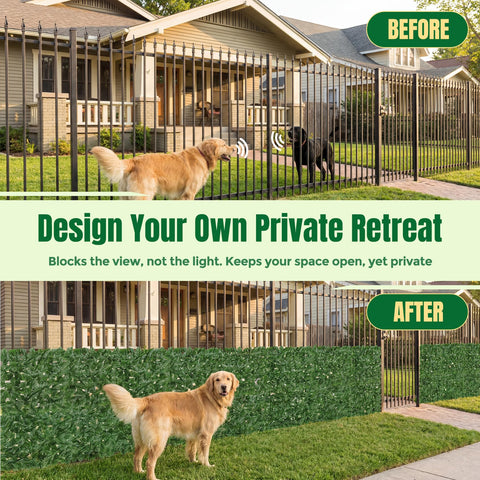 KASZOO low-maintenance ivy screen requires no watering or trimming.
