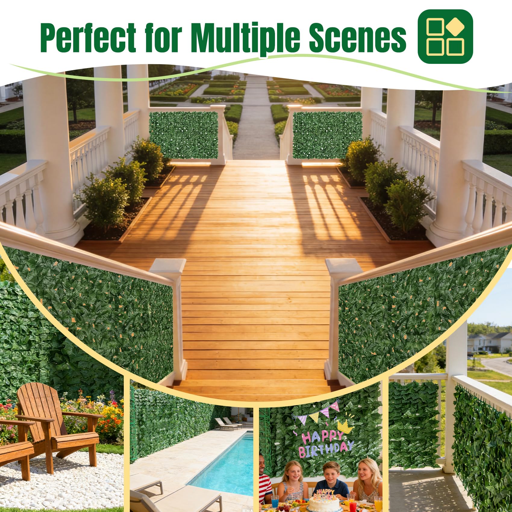 KASZOO realistic ivy texture enhances outdoor décor with year-round greenery.