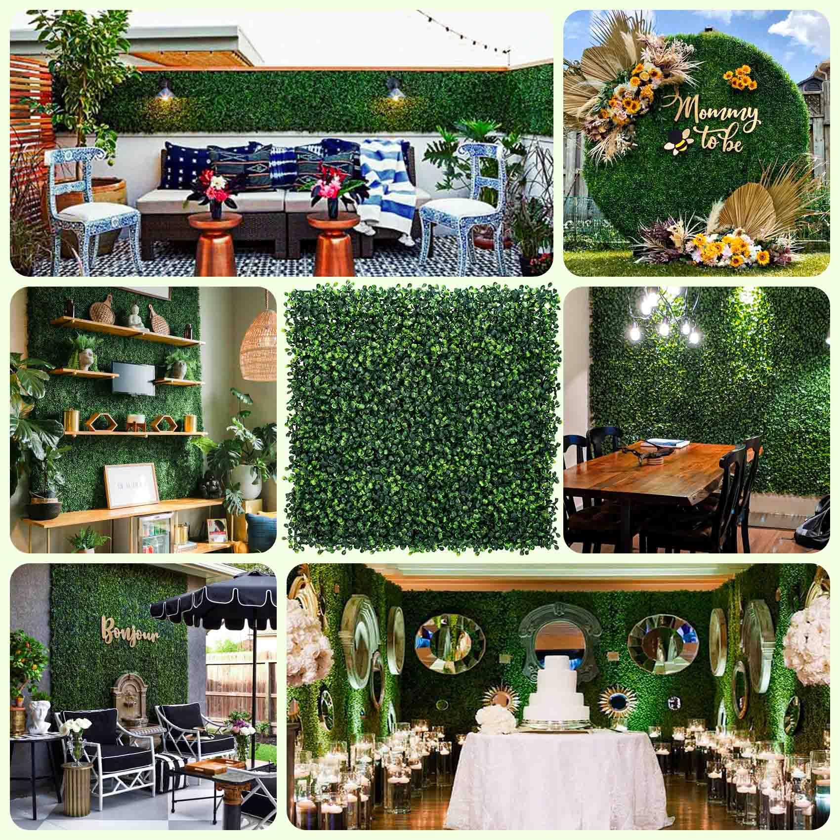KASZOO boxwood backdrop for weddings and events with a natural look.