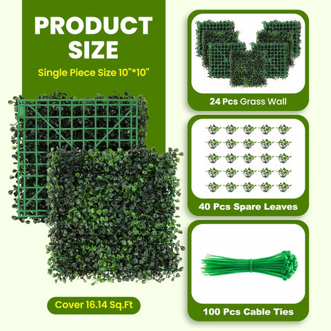 KASZOO boxwood panel demonstrating easy interlocking connectors for seamless installation.