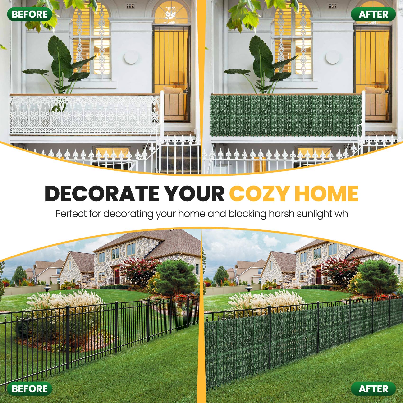 KASZOO privacy panel features dense leaf arrangement that covers gaps effectively.