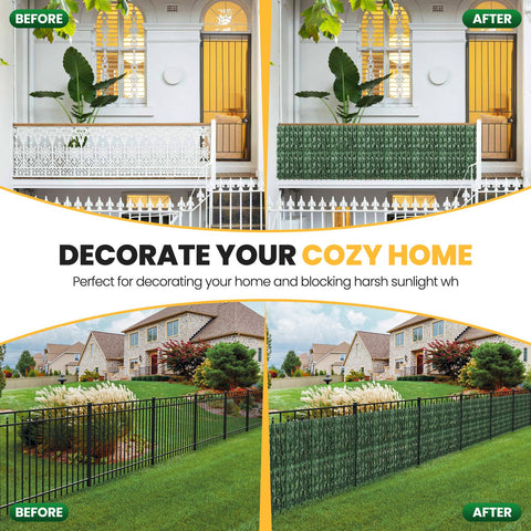 KASZOO privacy panel features dense leaf arrangement that covers gaps effectively.