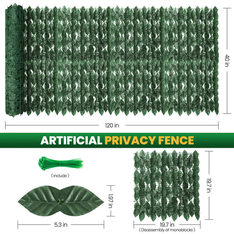 KASZOO ivy leaves closeup showing realistic veins for authentic fencing.