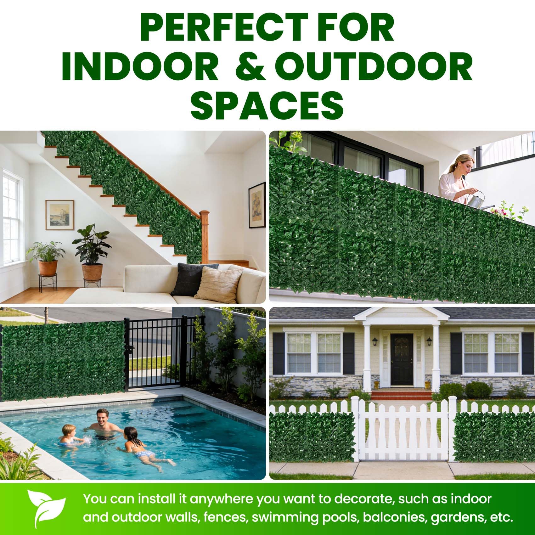 KASZOO dense-coverage ivy adds decorative greenery to event spaces.