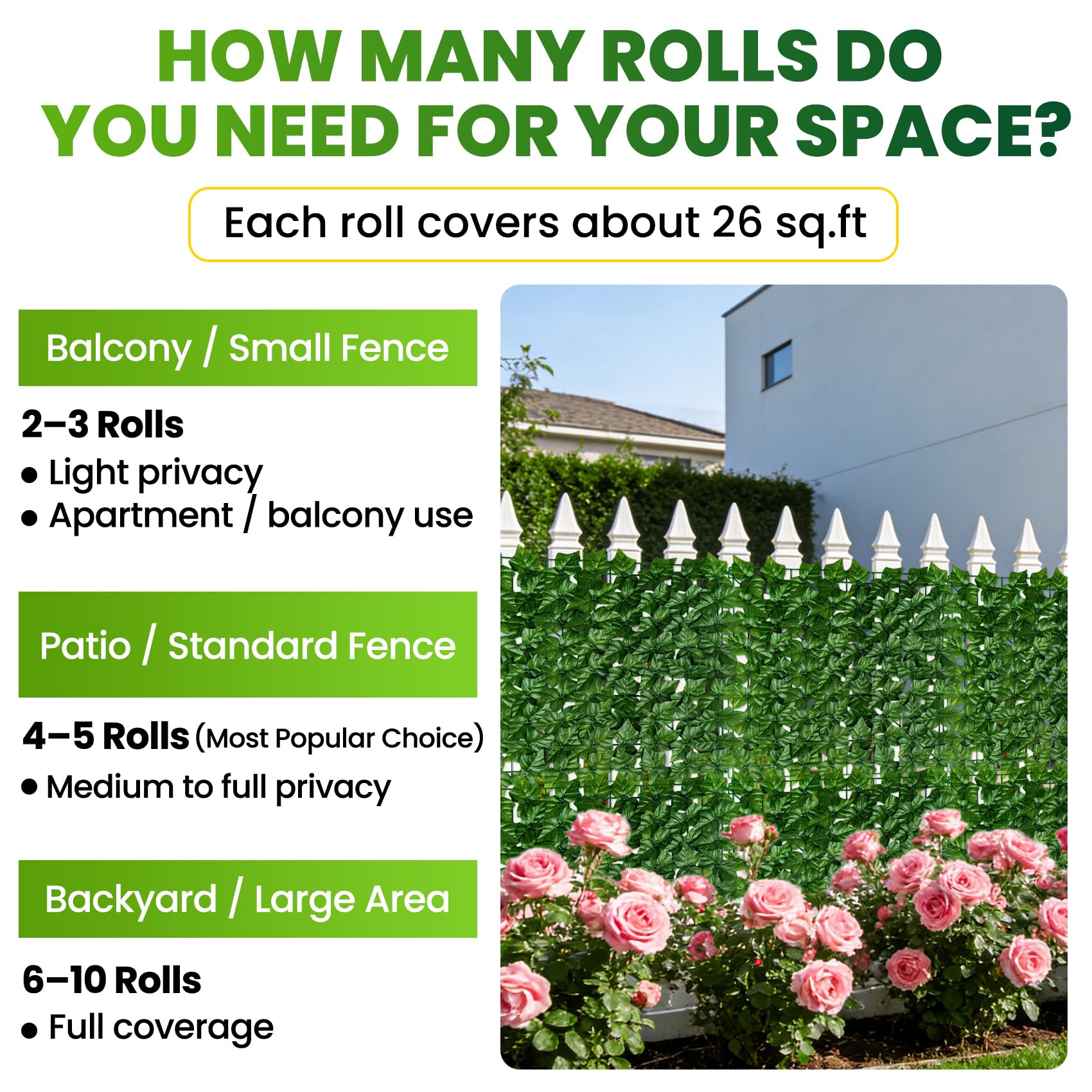 KASZOO UV-resistant ivy fence panel enduring sun exposure without fading.