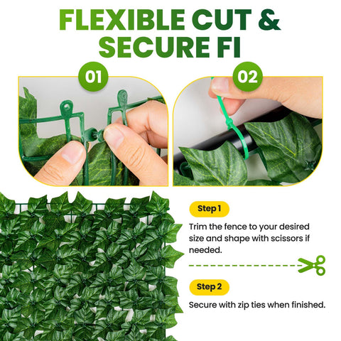 KASZOO zip ties included with ivy fence panel for quick setup.