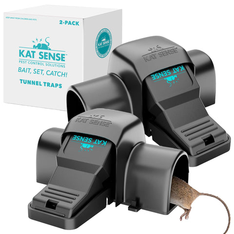 Kat Sense covered rat trap with tunnel design for touch-free disposal
