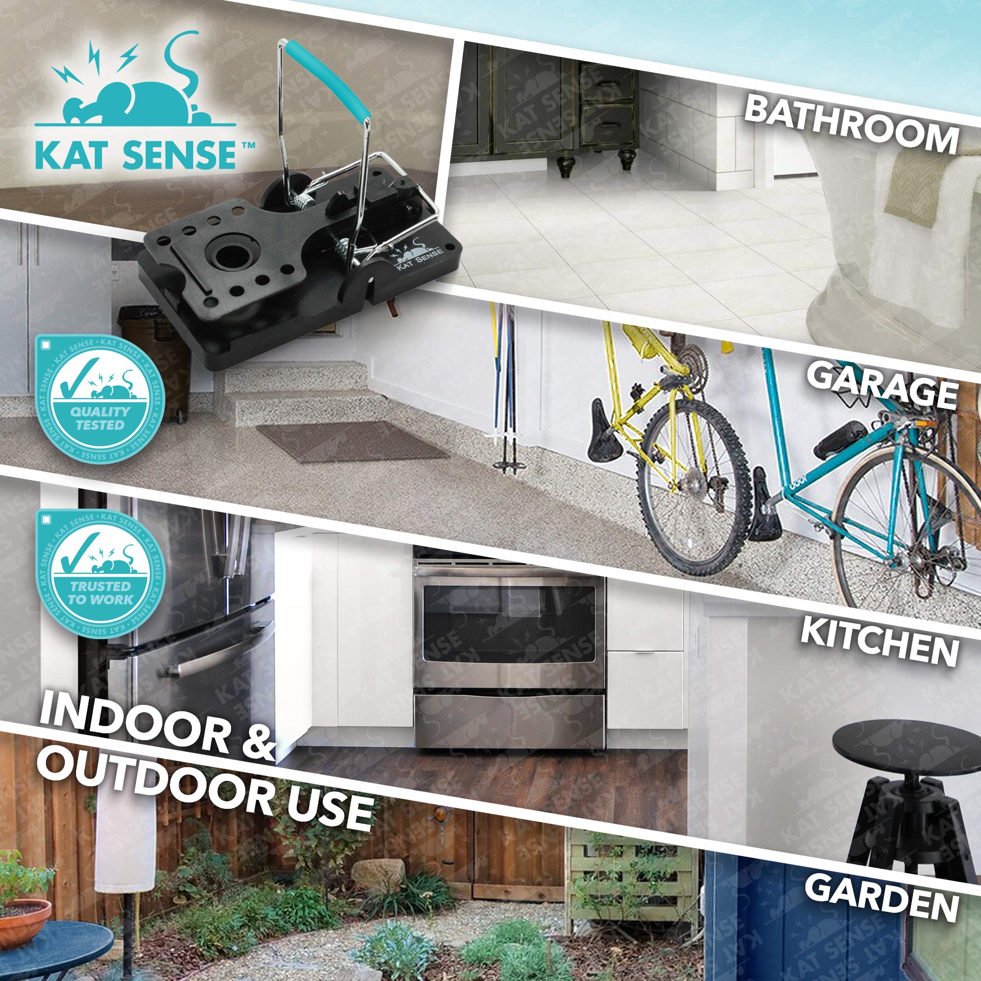 Kat Sense large rat trap 6 outdoor use in garden perimeter provides humane pest protection.