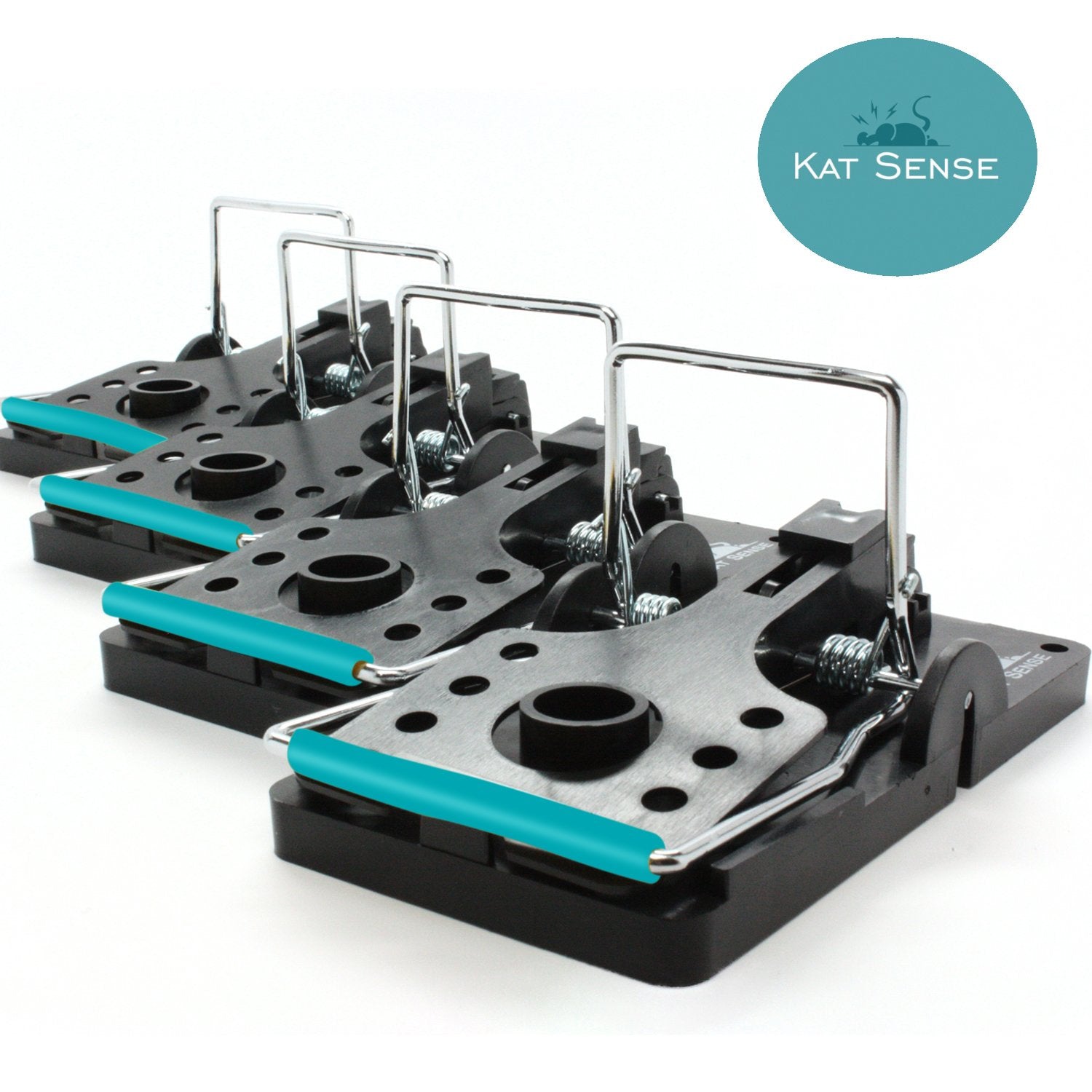 Kat Sense large rat trap 6 reusable set captures rats, mice, chipmunks with high precision.