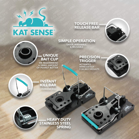 Kat Sense large rat trap 6 side view demonstrates compact reusable design for indoor and outdoor use.