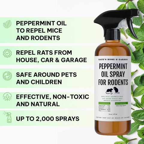 Kate Naturals Peppermint Oil Spray mist delivers quick deterrence with even coverage.