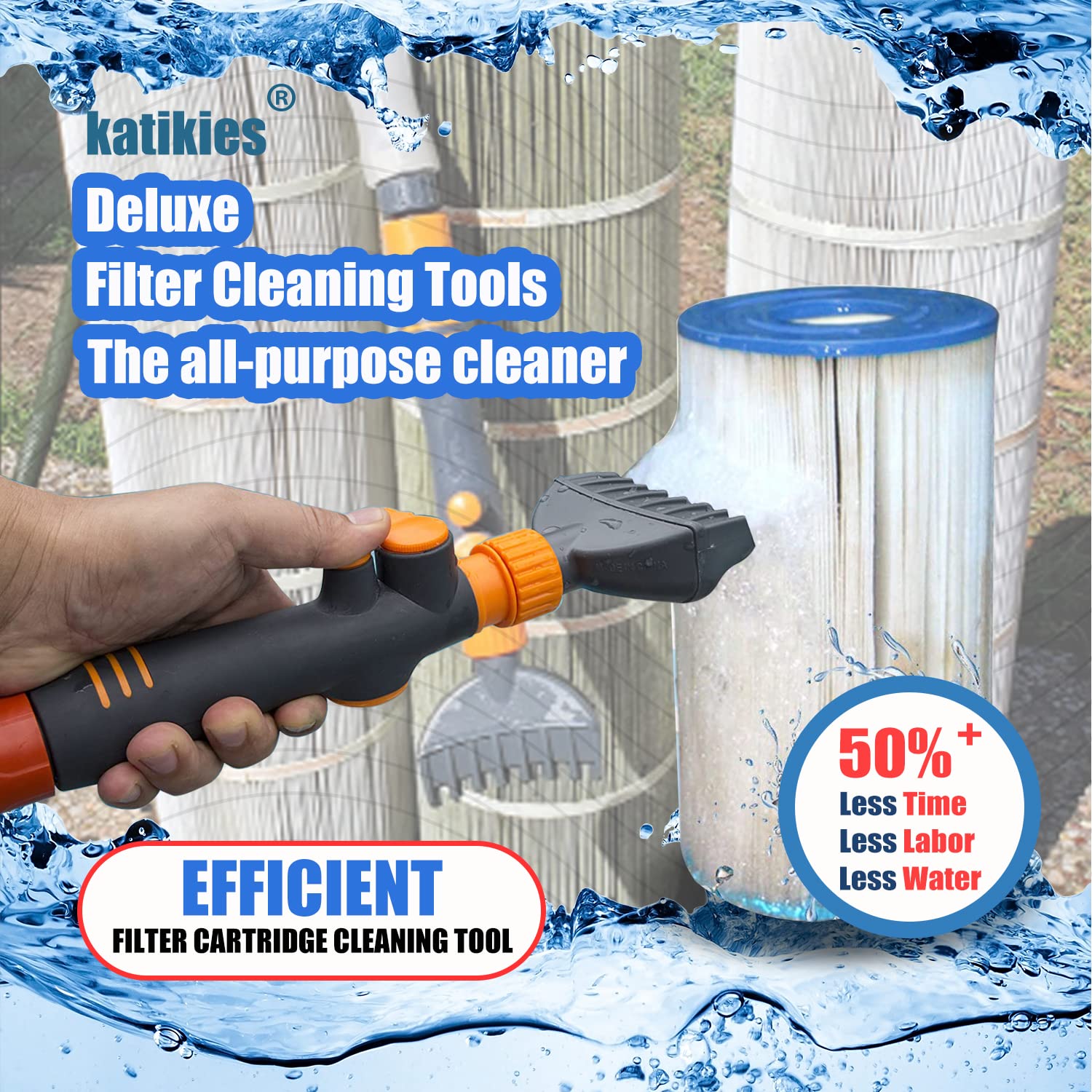 Katikies water flow control knob for adjustable cleaning pressure