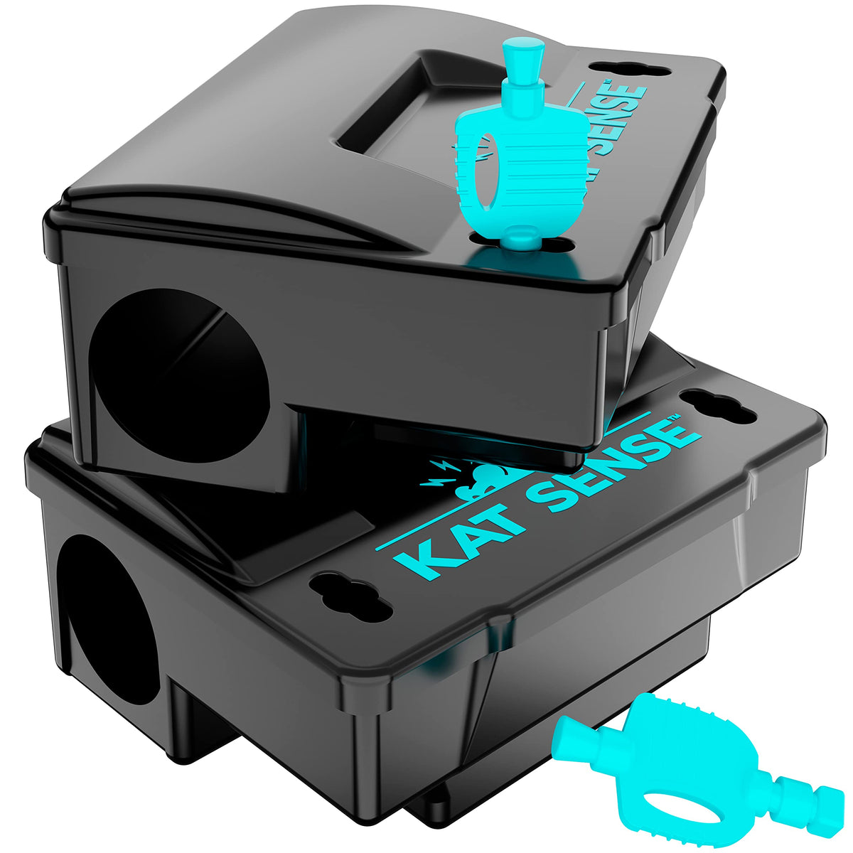Kat Sense rat bait station exterior shows tamper-resistant design for safe outdoor use.