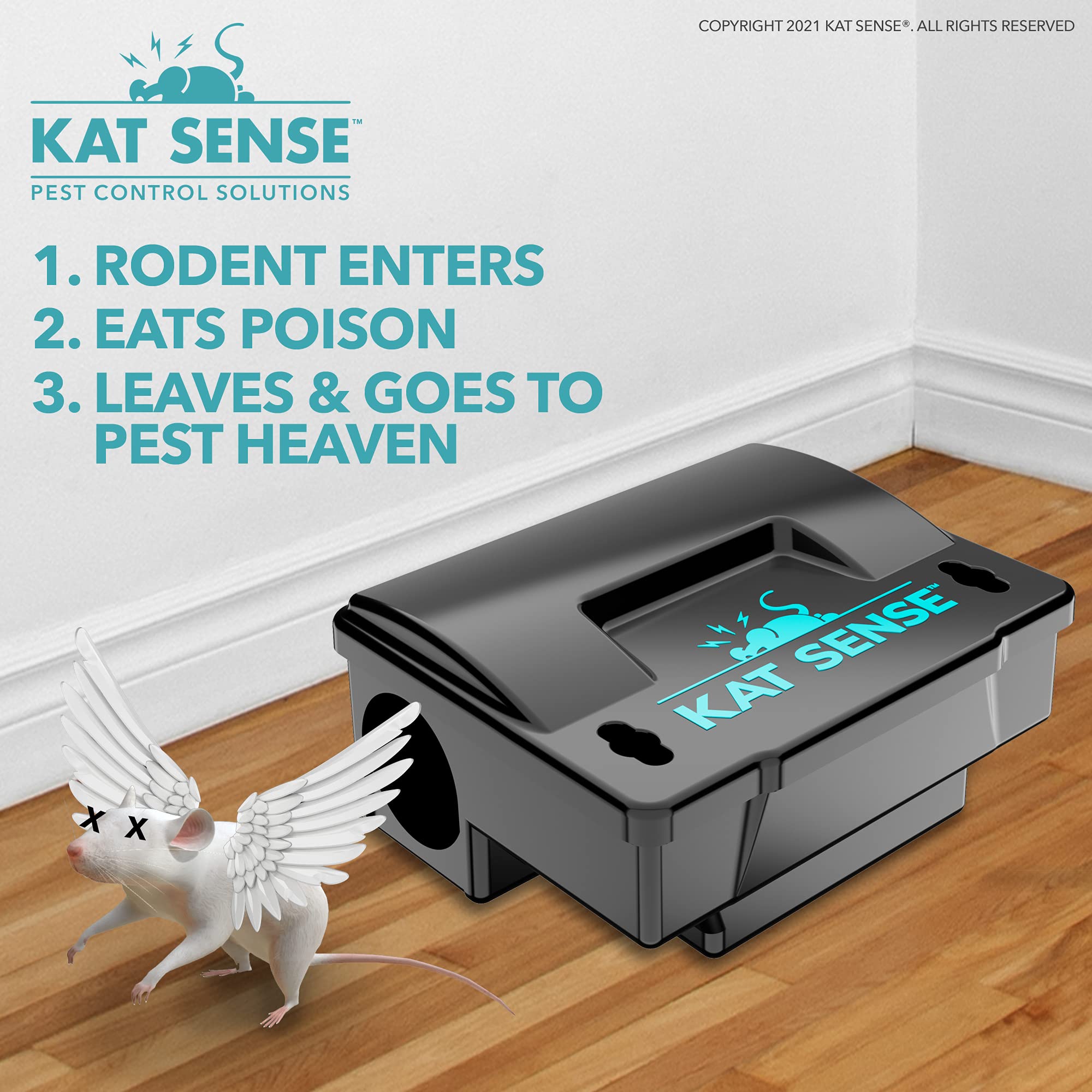 Kat Sense clutter-free pest control solution replaces messy traps.
