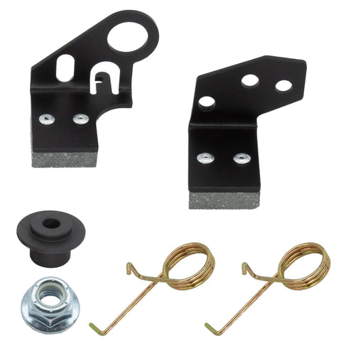 Kauklibna deck brake arm kit on a workbench for mower maintenance readiness