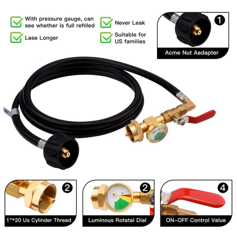 KAVAKARA 3 ft hose flexible for portable propane setups