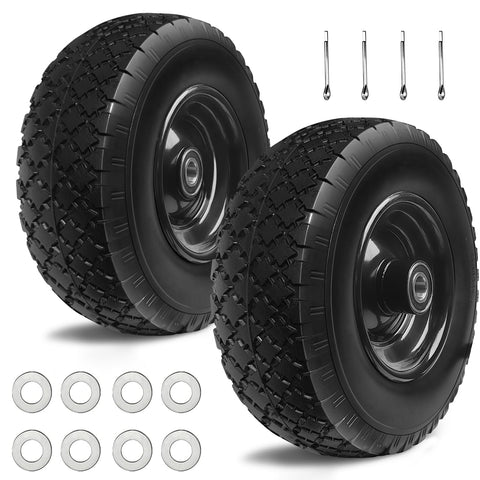 Kavedodu 12'' flat-free tire with polyurethane tread for long-lasting use.