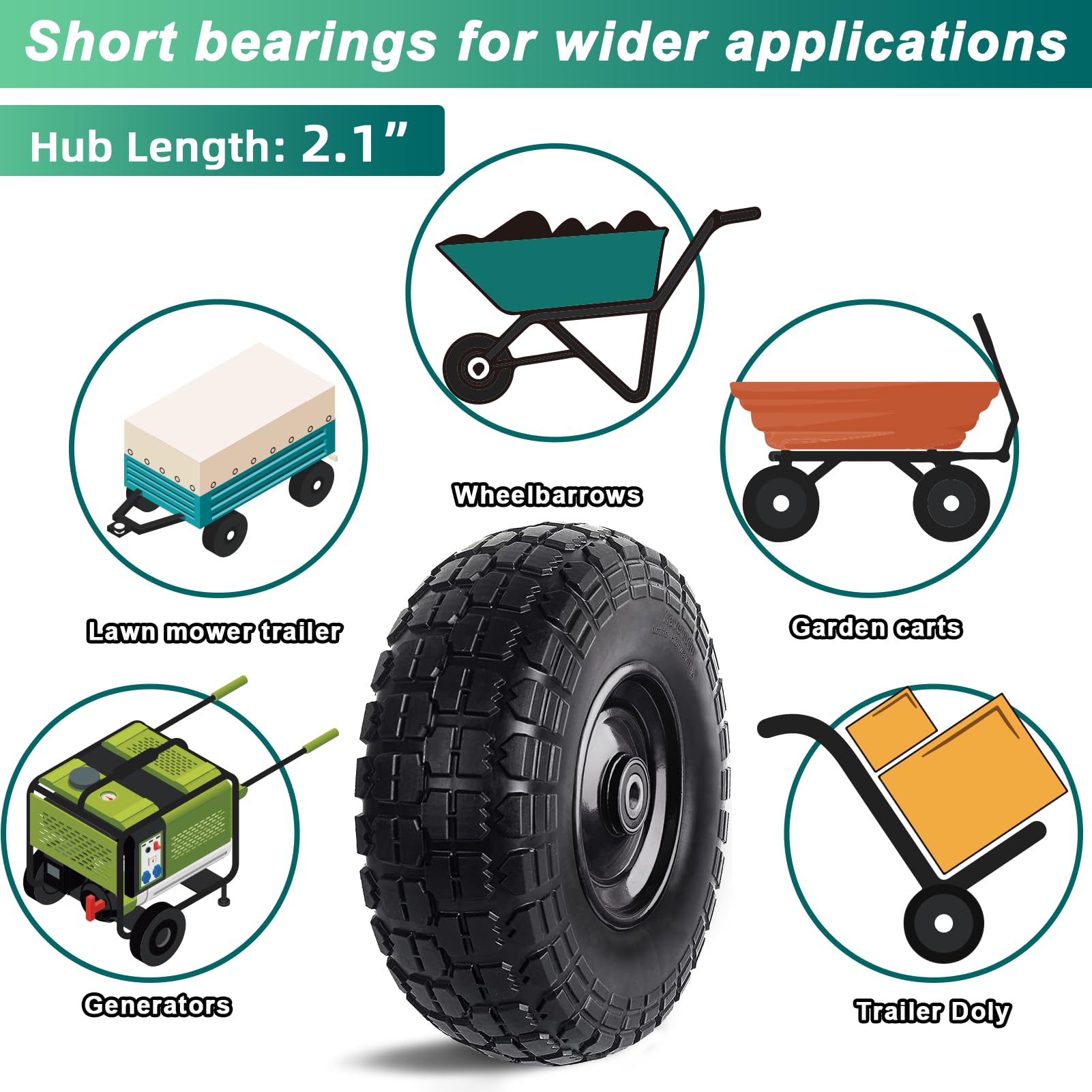 Kavedodu versatile wheel fits garden carts, hand trucks, and wheelbarrows