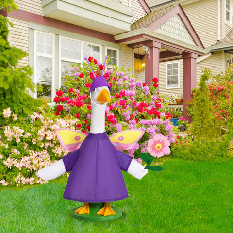 Kavoc butterfly goose outfit flower accent enhances lawn decor
